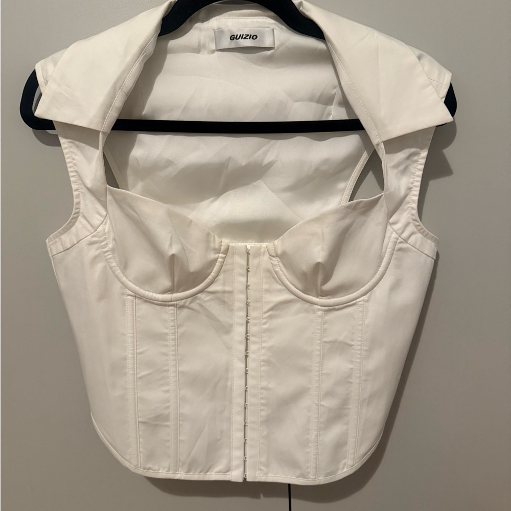 Danielle Guizio White Structured Corset Top • Size M • NWOT